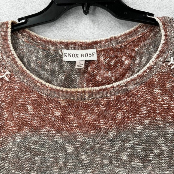 Knox Rose Sweater Women LARGE Long Bell Sleeve‎ Boho Handkerchief Hem Slouchy - Picture 8 of 14